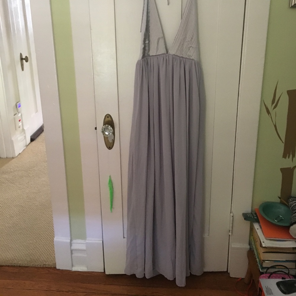 Silver halter prom dress